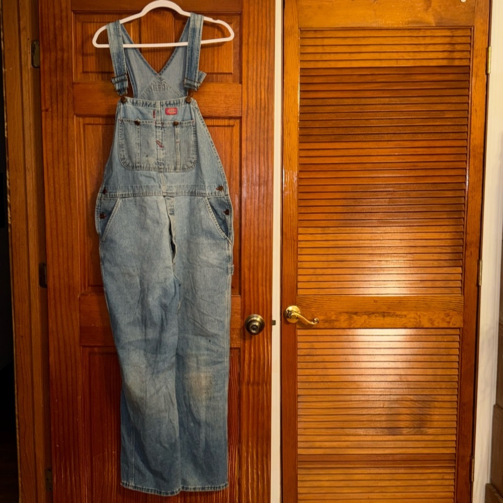 Vintage Dickies Overalls light wash Size 34”x 30” Men’s Women’s denim coveralls